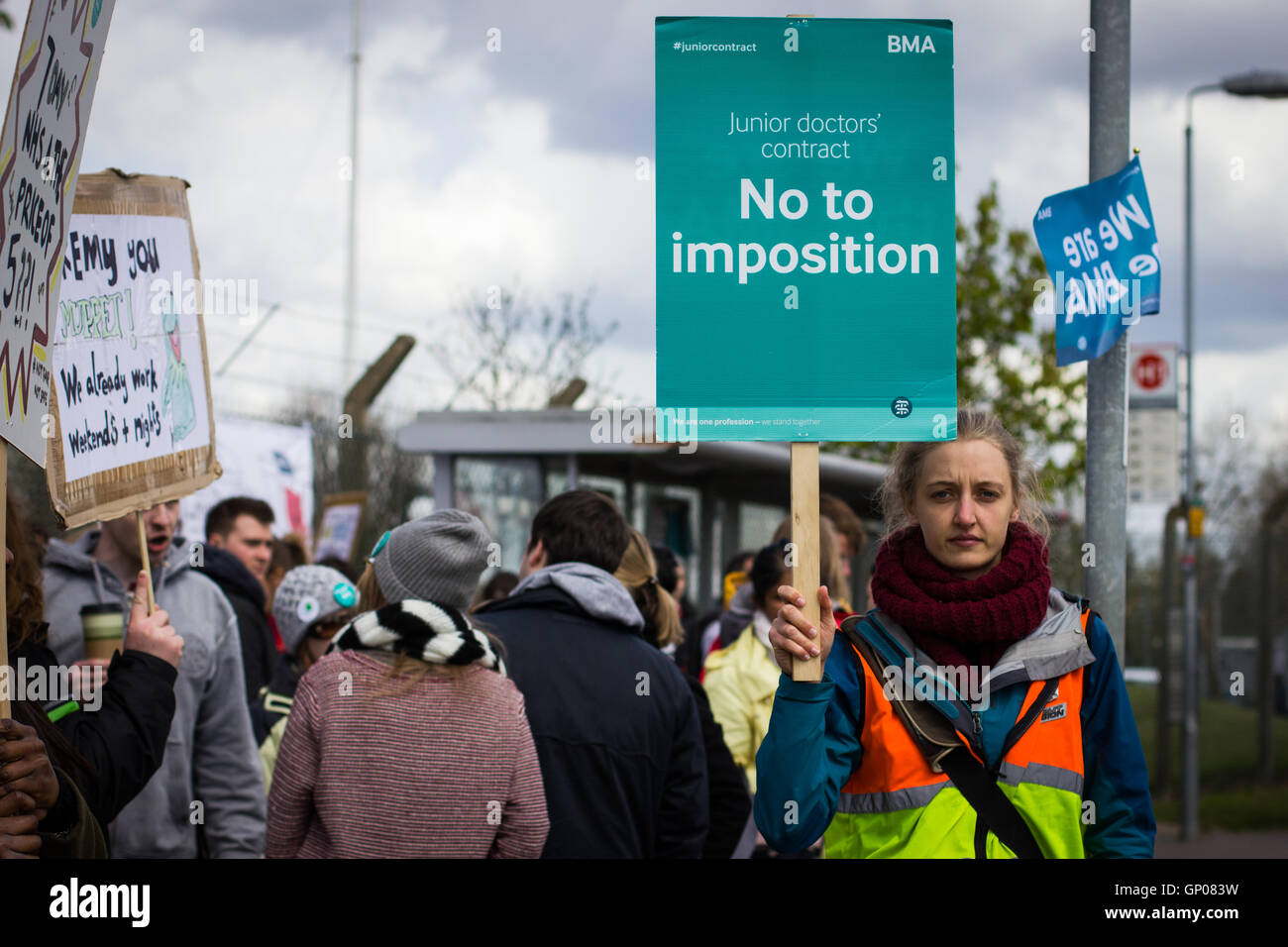 Junior doctors go on strike in Woolwich, South East London Stock Photo