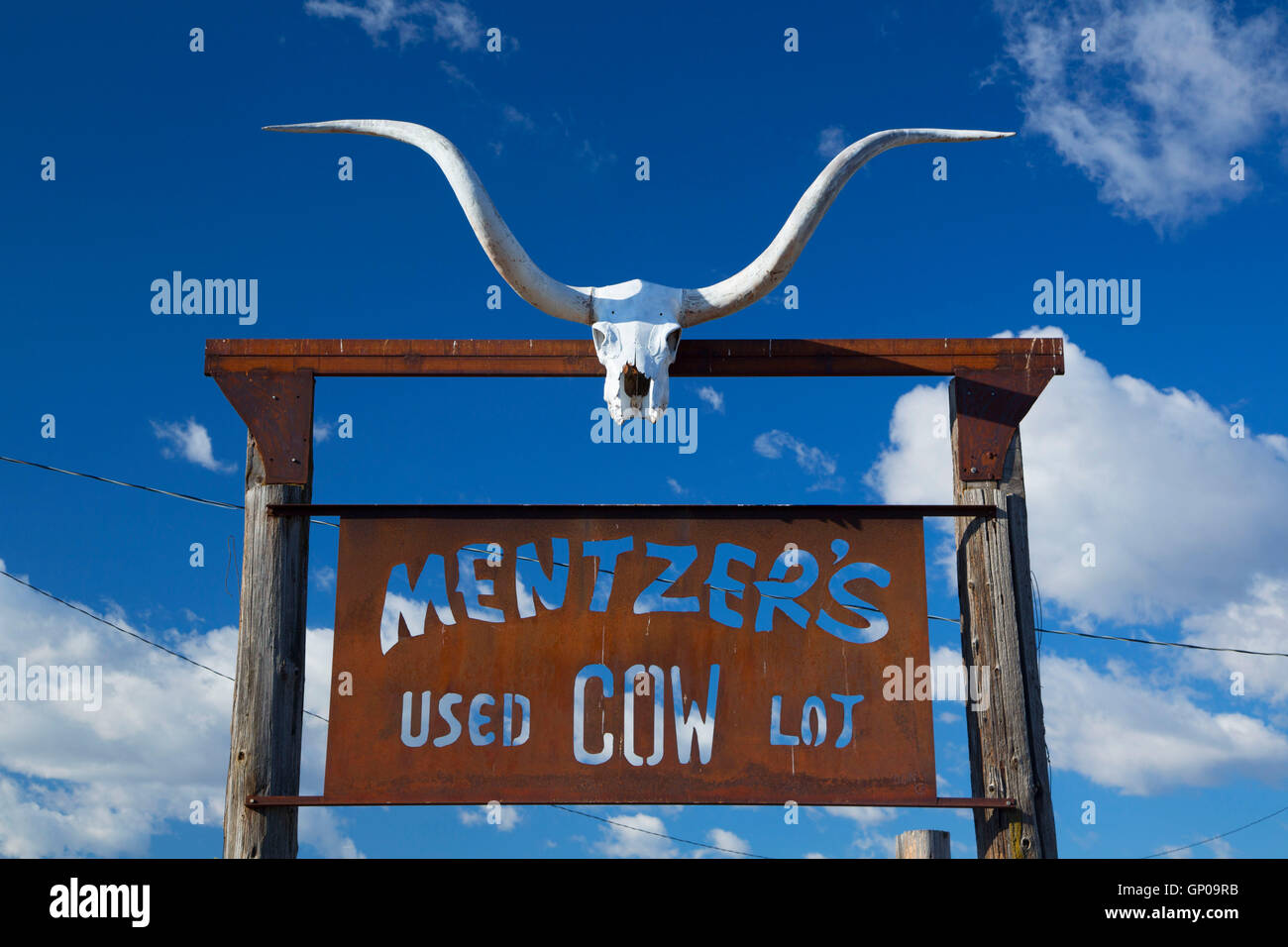 Mentzer's Cow Lot sign, Drummond, Montana Stock Photo Alamy