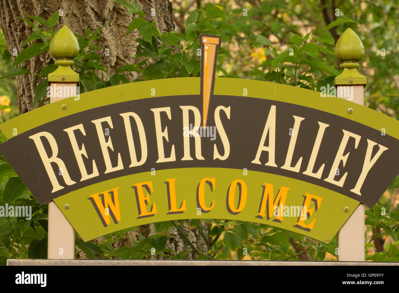 Sign, Reeder's Alley, Helena, Montana Stock Photo Alamy