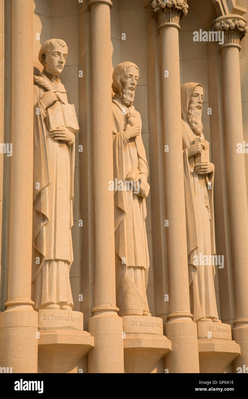 St Augustine, St Thomas Aquinas and St Jerome statues, Cathedral of St