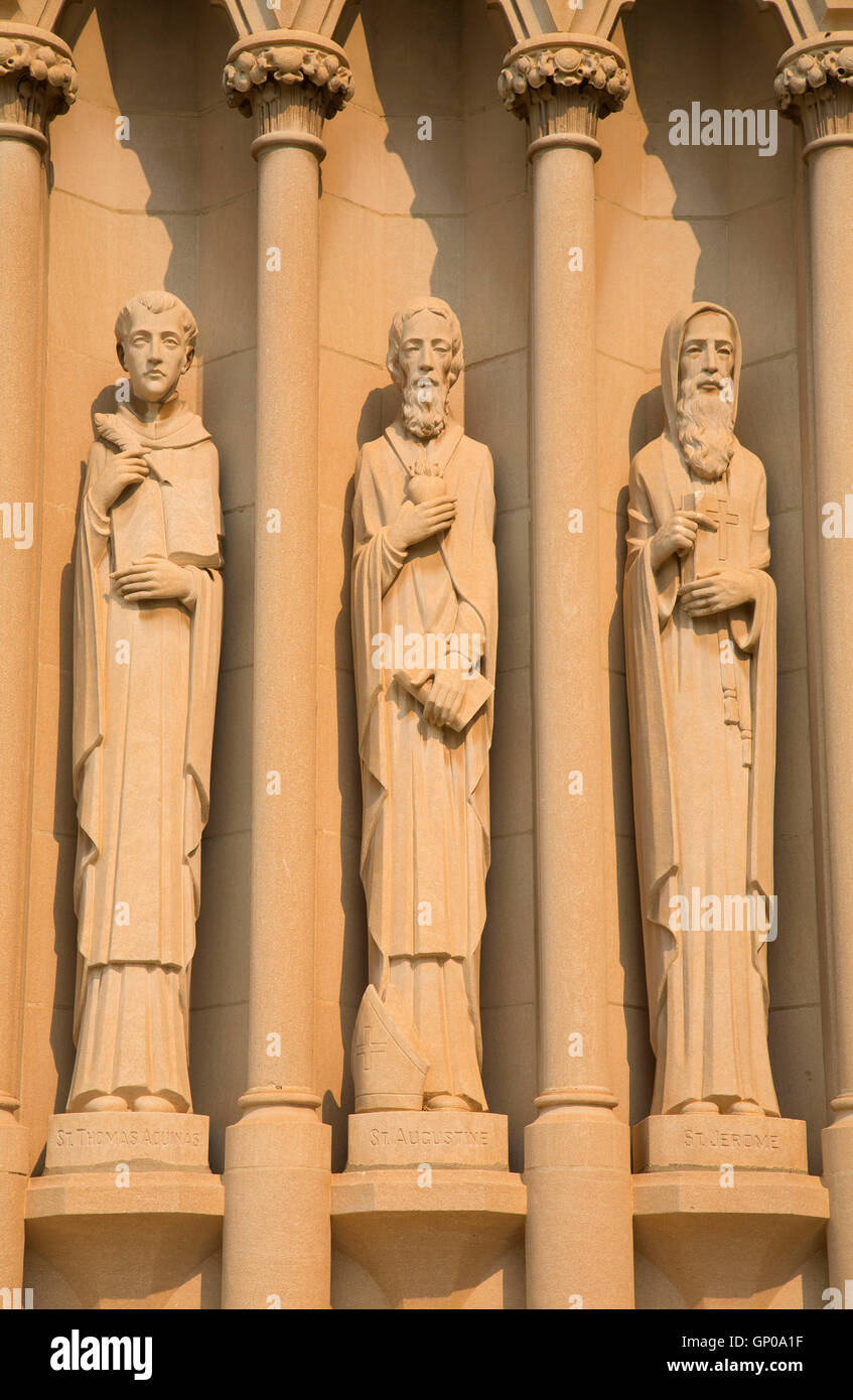 St Augustine, St Thomas Aquinas and St Jerome statues, Cathedral of St