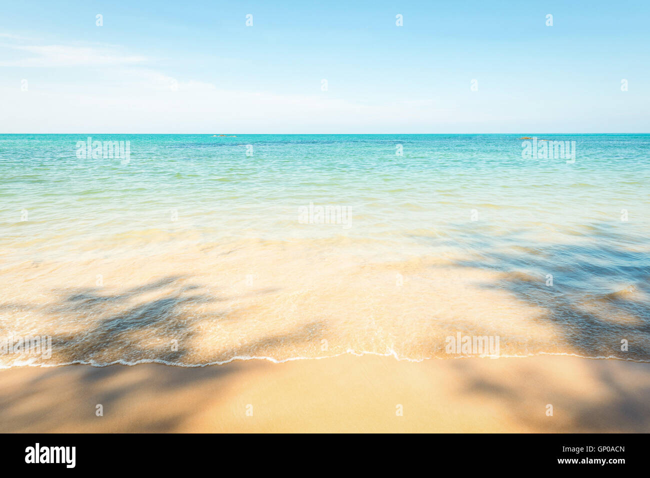 Tropical beach, sea, sand and sky. Stock Photo