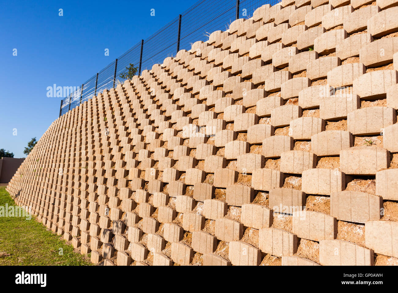 Wall retaining blocks inter locking concrete products in construction