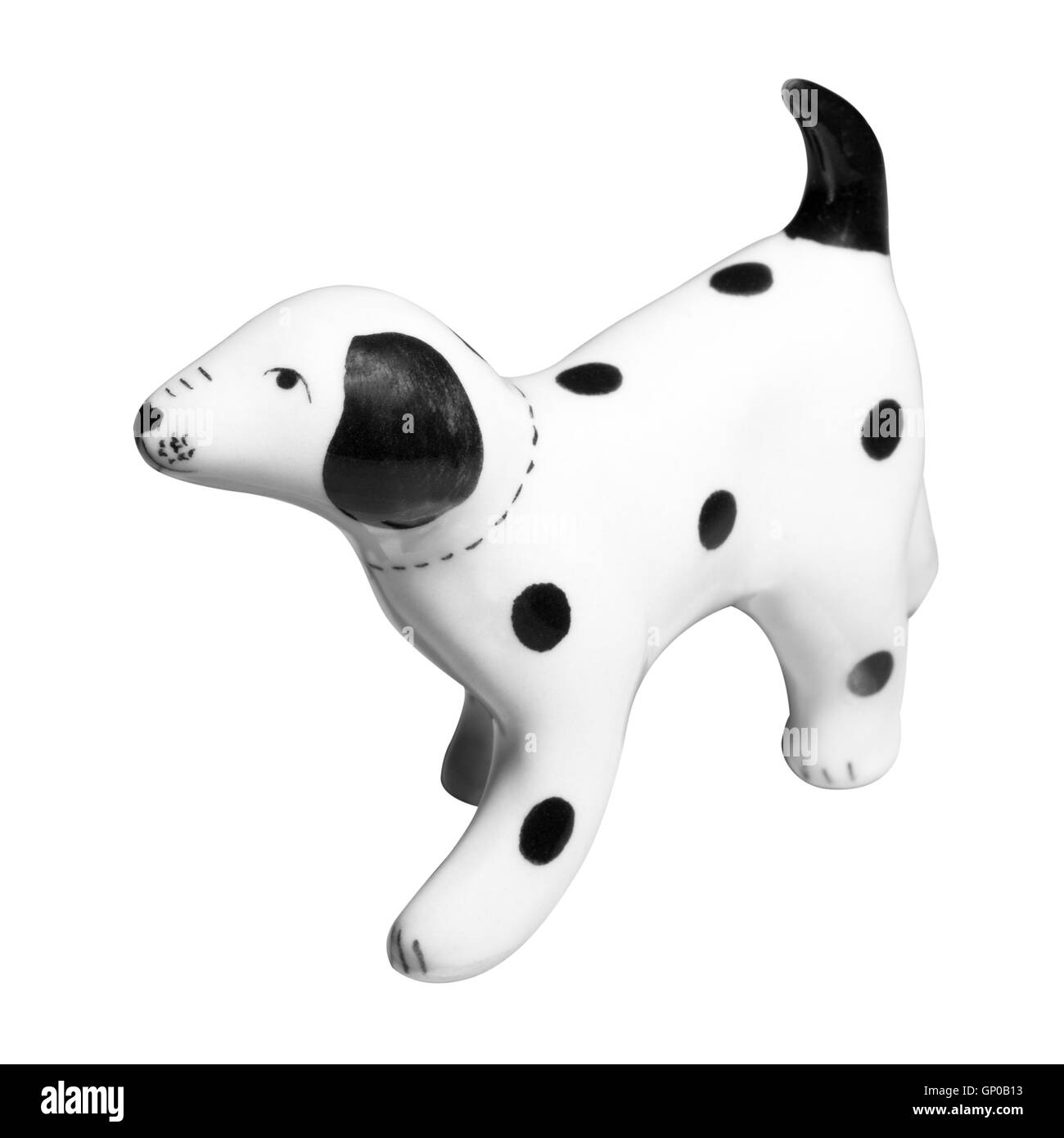 Dalmatian Dog ceramic figurine, isolated on white with clipping path. Stock Photo