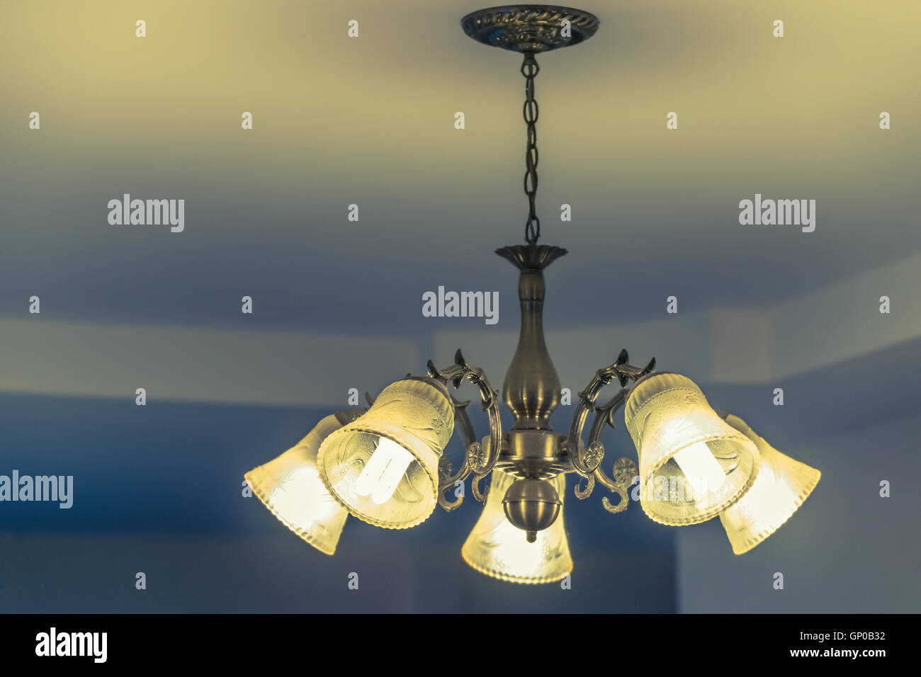 Ceiling lamp for interior decoration, old style celling lamp. Stock Photo