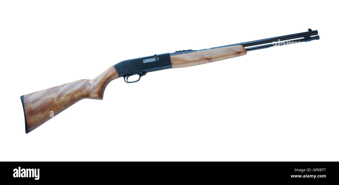 Semi automatic rifle that shoots twenty two on a white background Stock ...