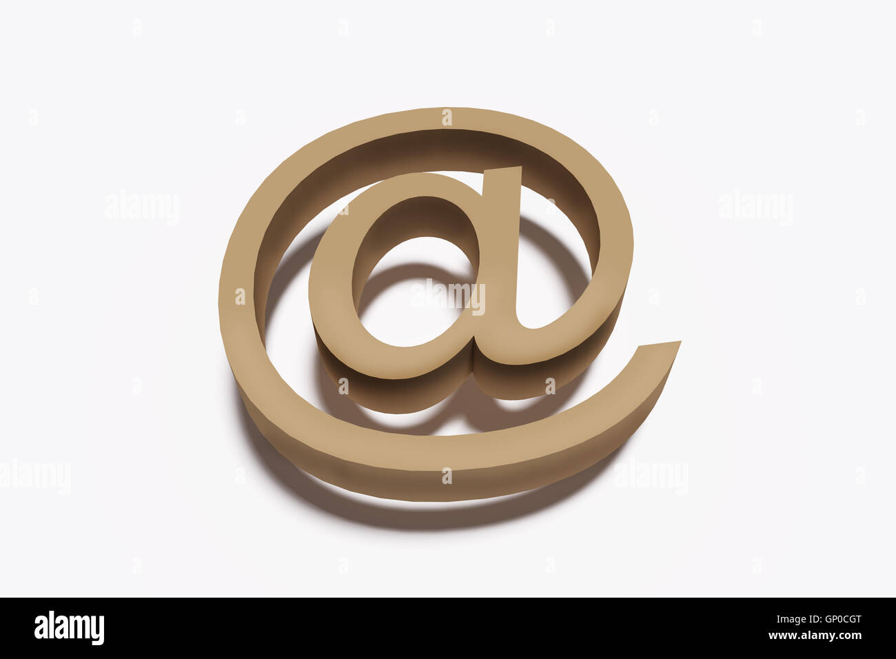 3d rendering of at mark on white background.Isolate Stock Photo - Alamy