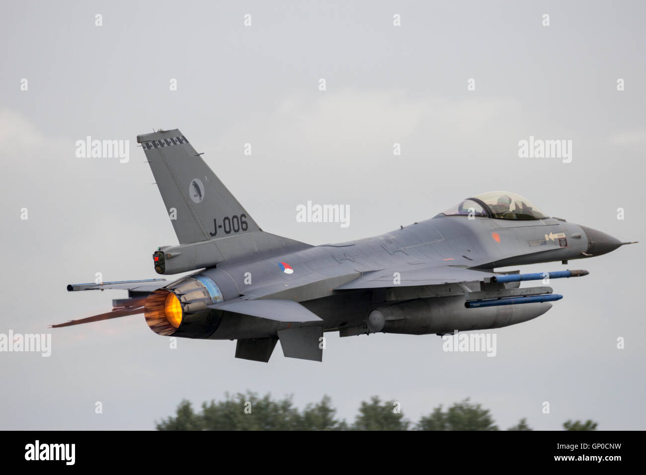 Dutch F-16 fighter jet take off Stock Photo