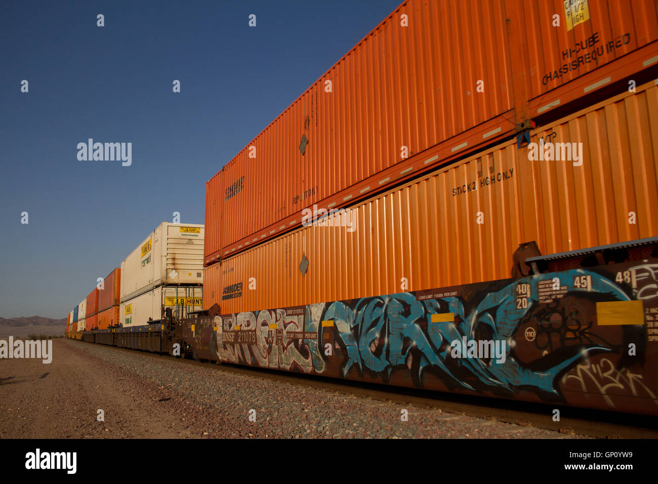 Containers on freight train. usa Stock Photo - Alamy