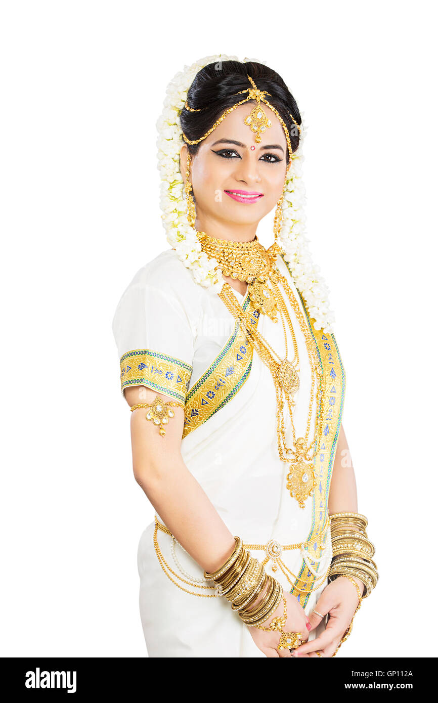 1 Beautiful Adult Bride Malayalee Woman standing Stock Photo