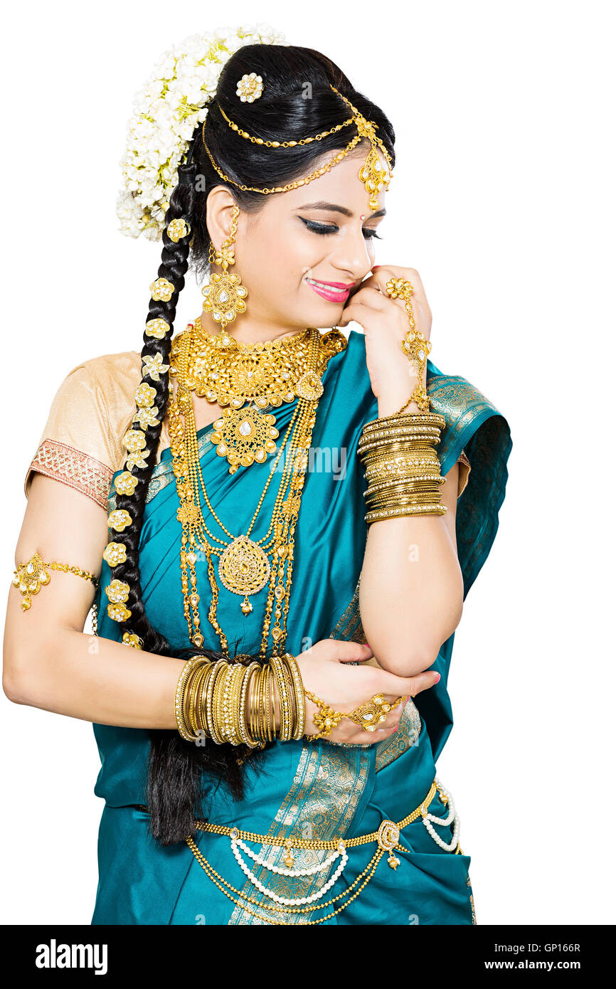 1 Beautiful Adult Bride Tamil Woman standing Shyness Stock Photo - Alamy