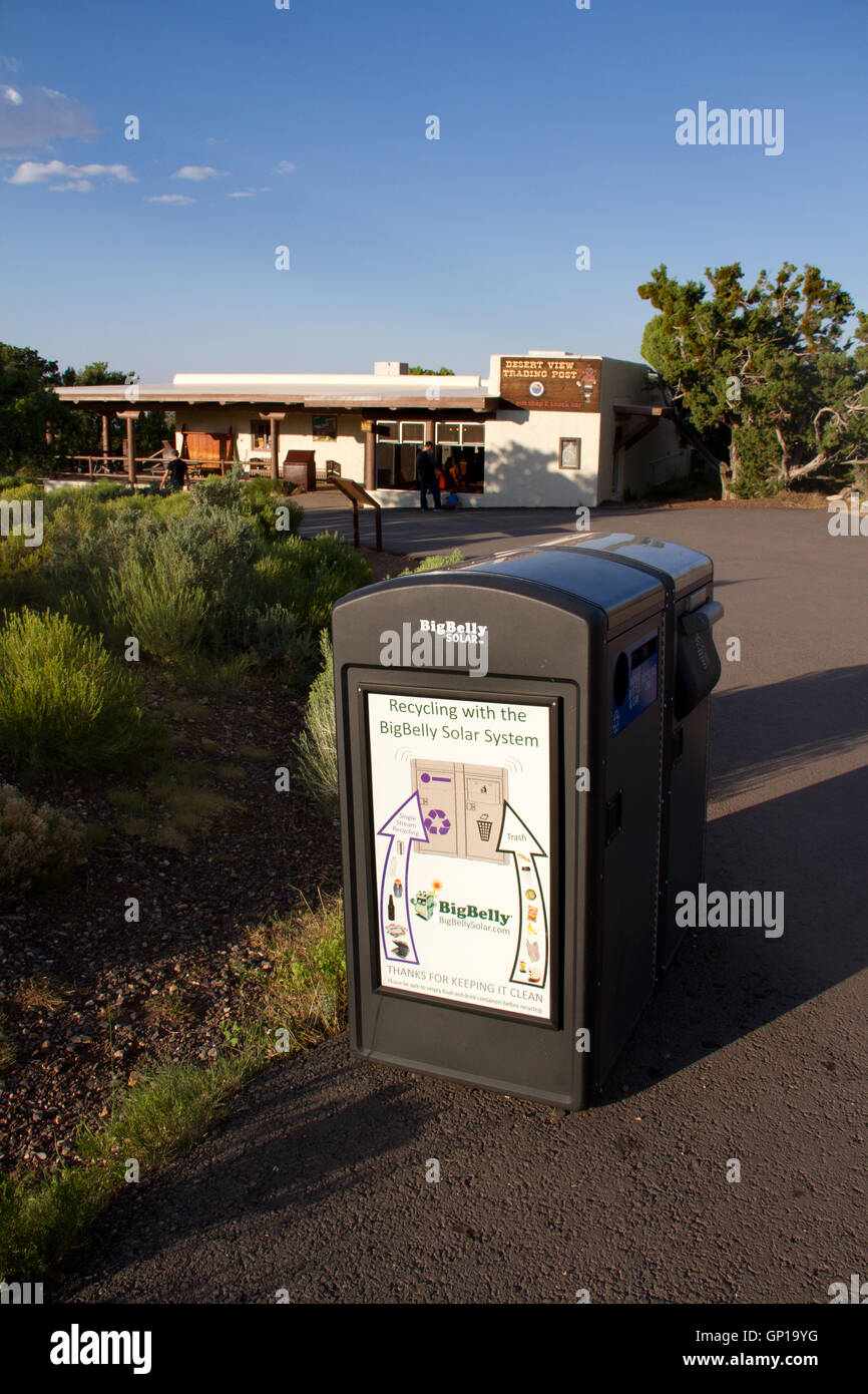 Big Belly Solar Bin at the Grand Canyon National Park. Arizona. USA