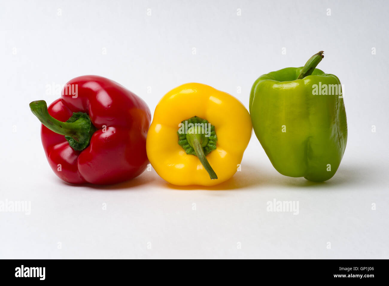 Bell peppers traffic lights. This is the red light which commands - Go! Prints and gifts for fun and good mood Stock Photo