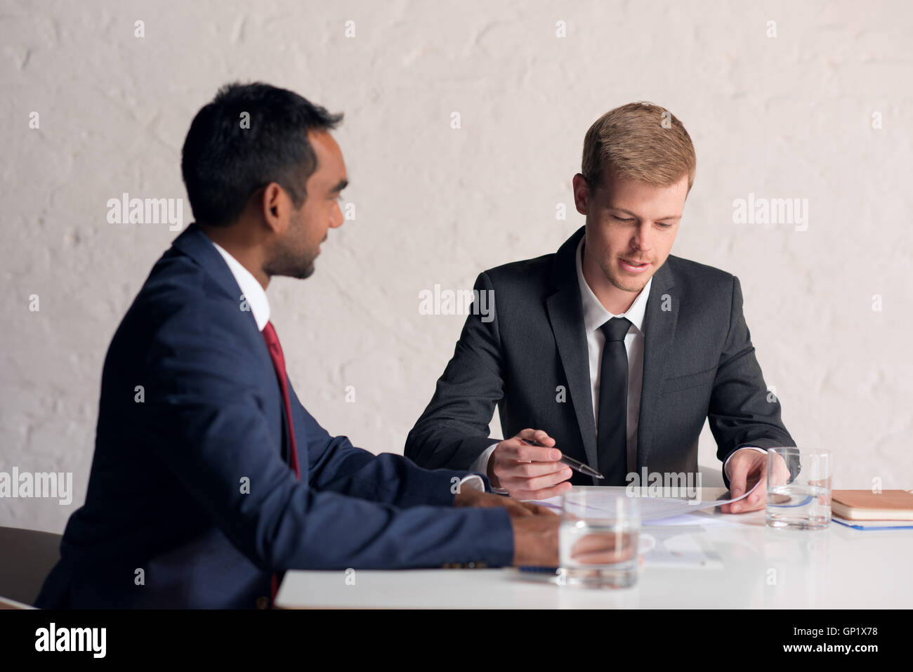 Getting down to business is what they do Stock Photo