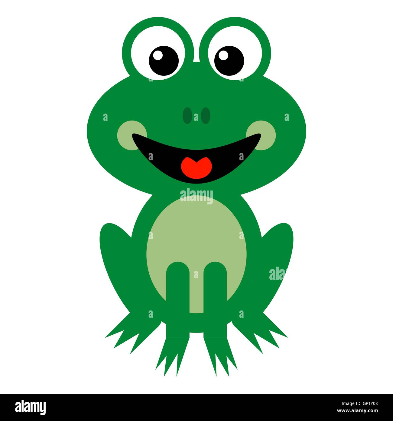 Smiling Green Frog Cartoon Stock Vector