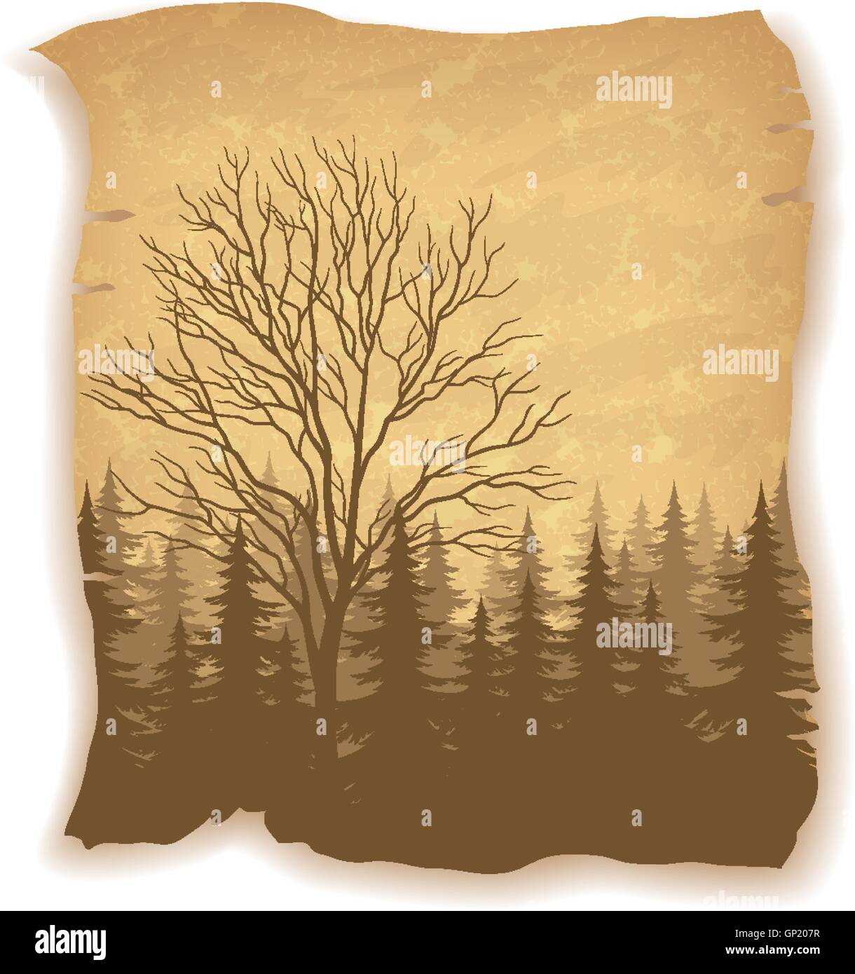 Landscape, Trees and Mountains Stock Vector Image & Art - Alamy