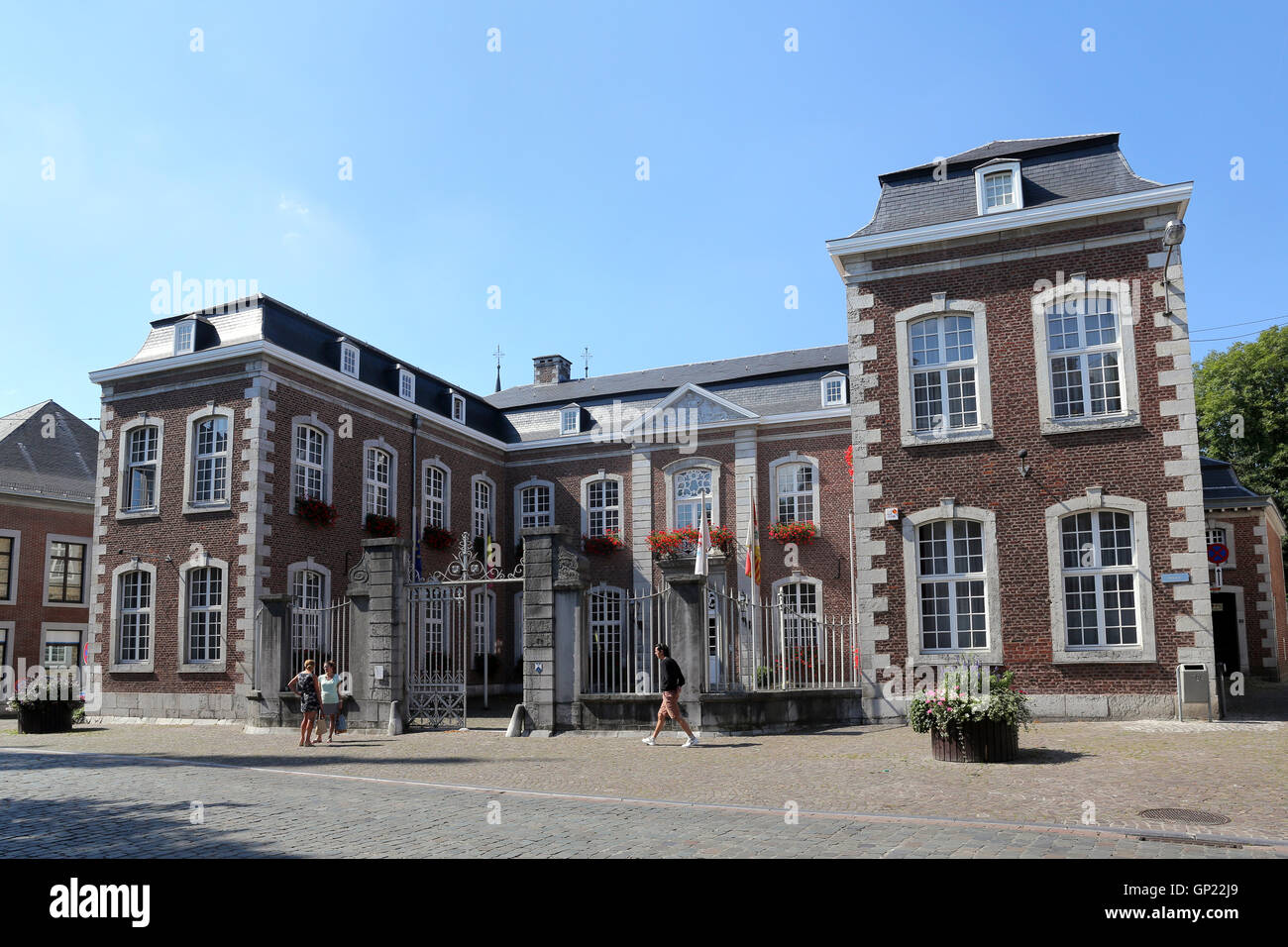 Government of the German-speaking Community in Eupen, Belgium, earlier residential and commercial building of the draper family Grand Ry Stock Photo