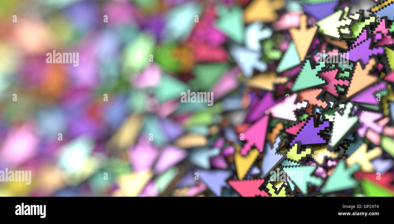 Mouse Click Background Pattern Click cursors background, 3d rendering, technology and media concepts ...