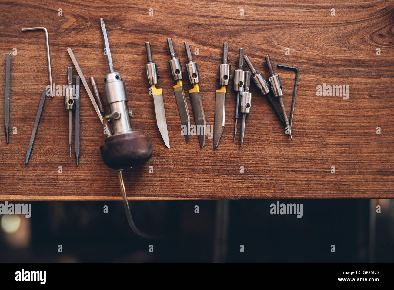 Engraving tools for jewelry making Stock Photo