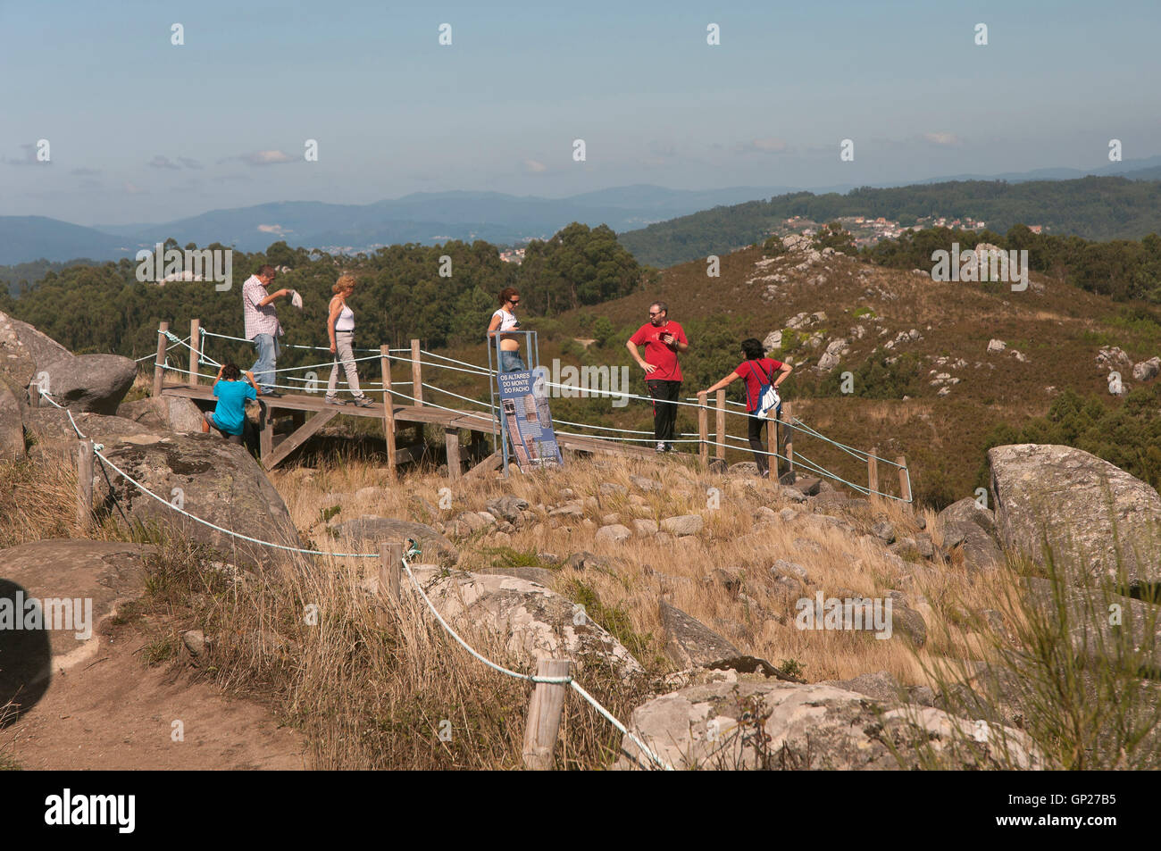 The Galician-Roman sanctuary in the 'Monte do Facho' - 3th century, Donon, Pontevedra province, Region of Galicia, Spain, Europe Stock Photo