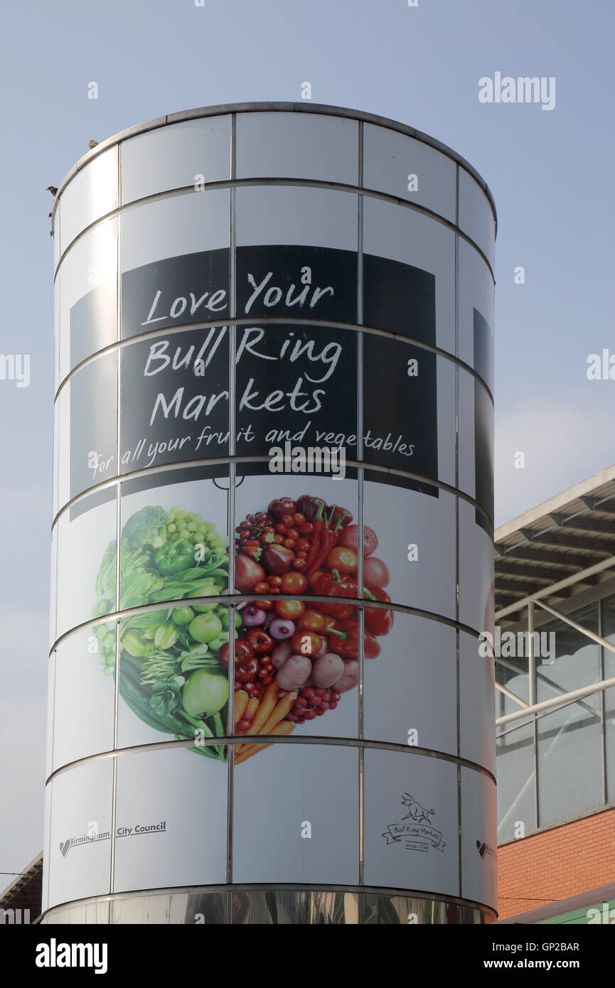 sign for fruit and veg market at birmingham's bull ring Stock Photo Alamy