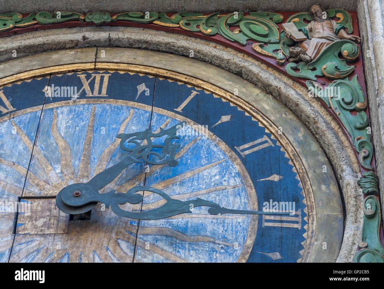 Clock on the church of the Holy Ghost in Tallinn Stock Photo Alamy