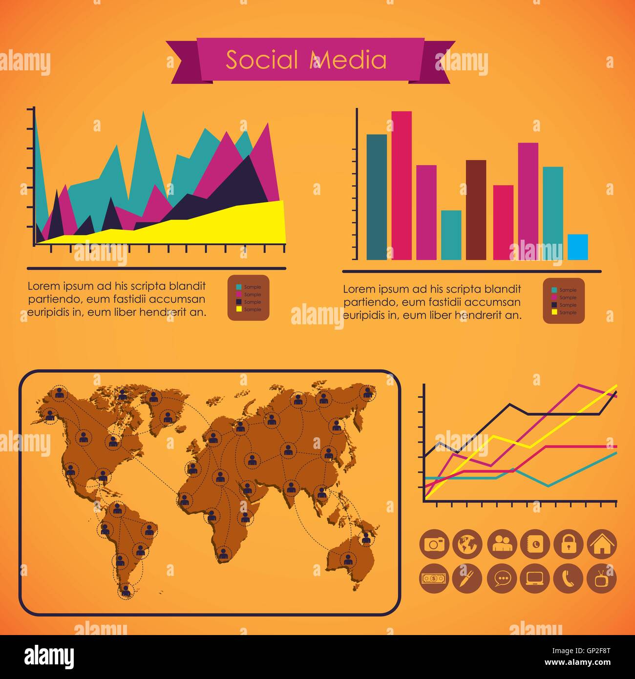 Social Media Infographic Stock Vector Image & Art - Alamy