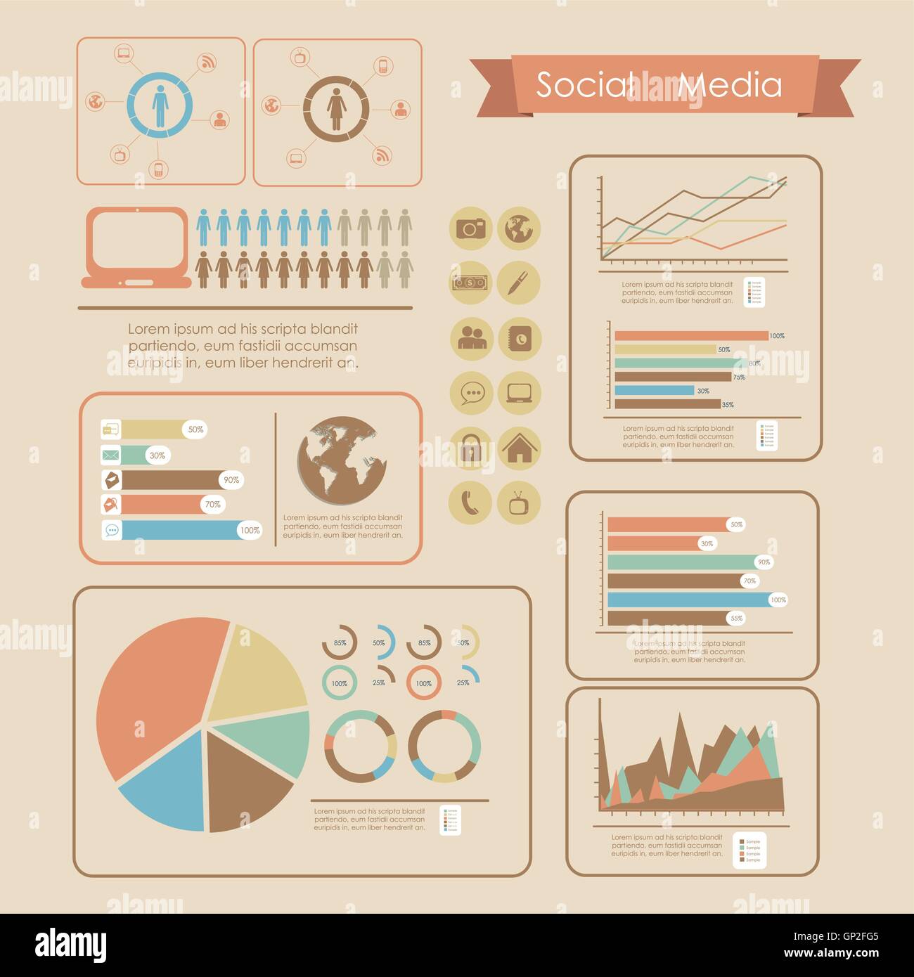 Social Media Infographic Stock Vector Image & Art - Alamy