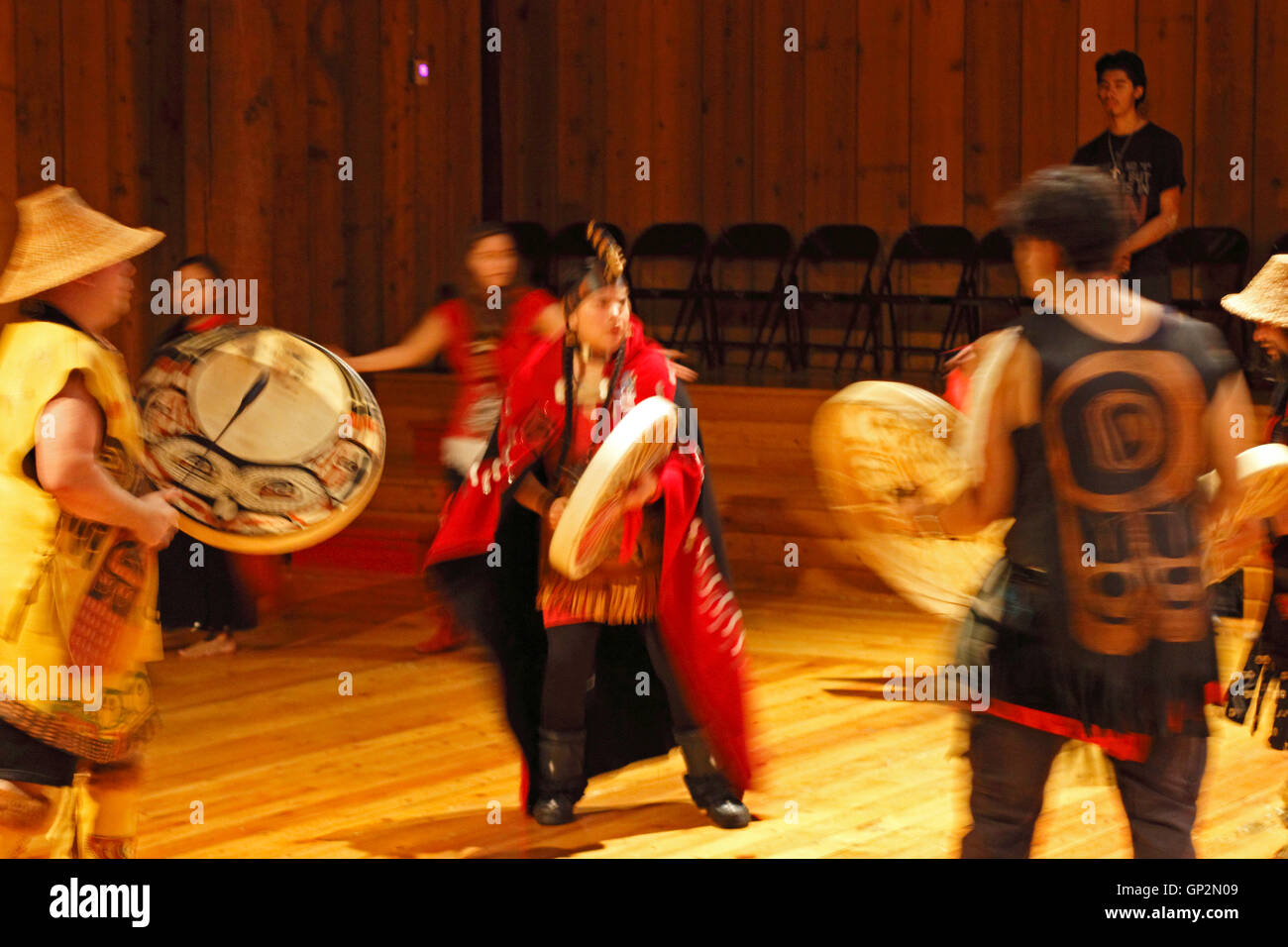 Ceremonial dance Metlakatla Indian Tribe Annette Island Inside Passage Southeast Alaska USA Stock Photo
