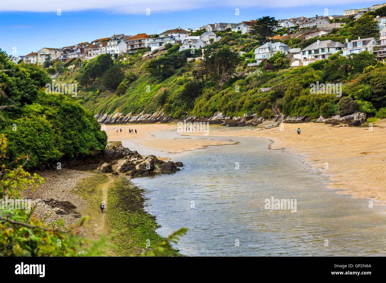 A view of the River Gannel estuary and beach near Newquay in Cornwall, England, UK Stock Photo