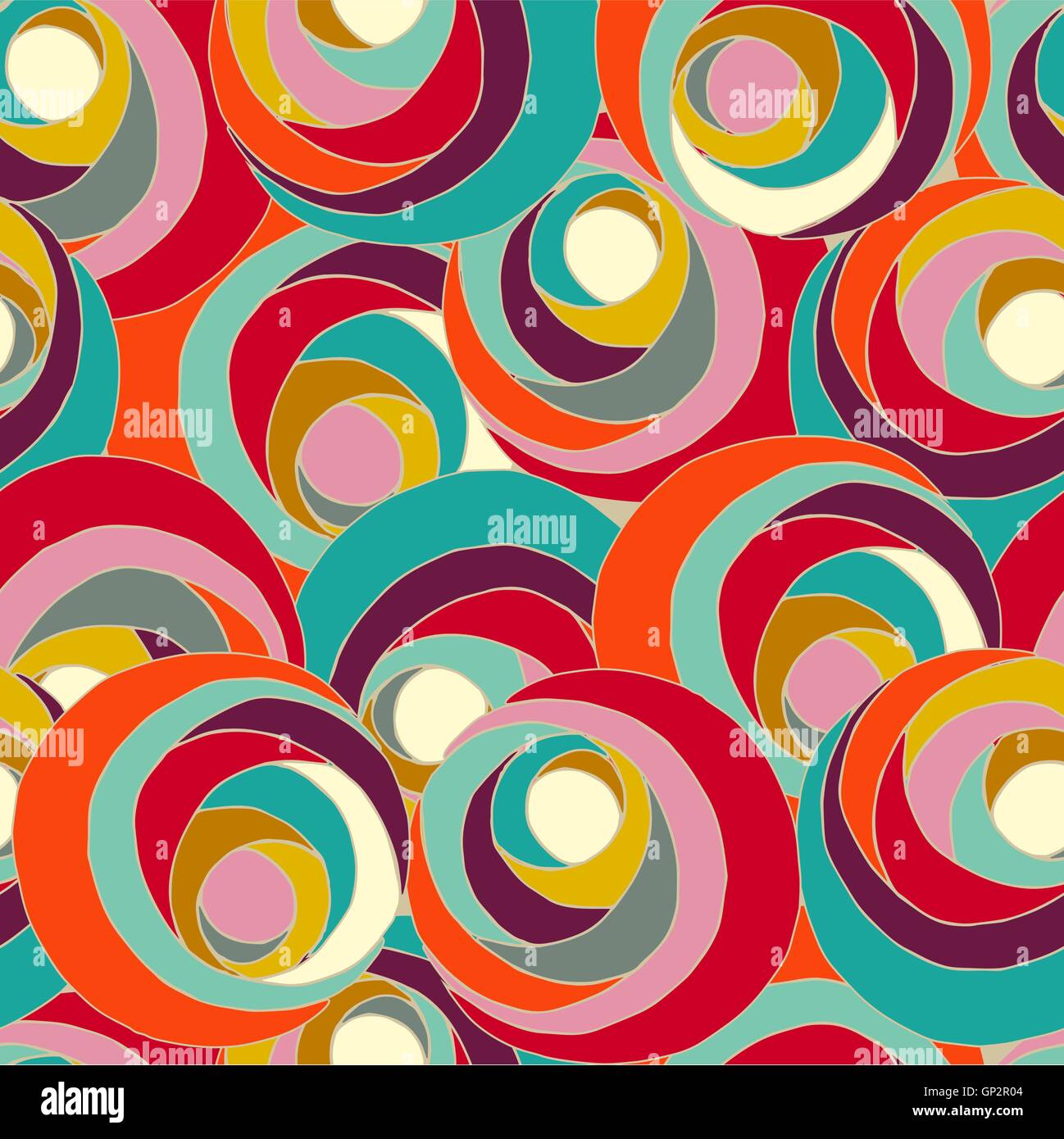 Abstract seamless pattern floral background with colorful hand drawn ...