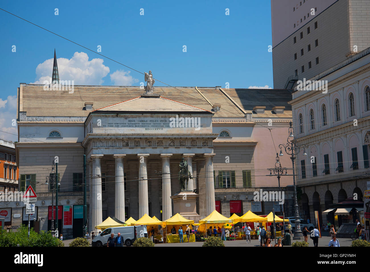The Opera House of Genoa, the Teatro Carlo Felice in the Piazza de