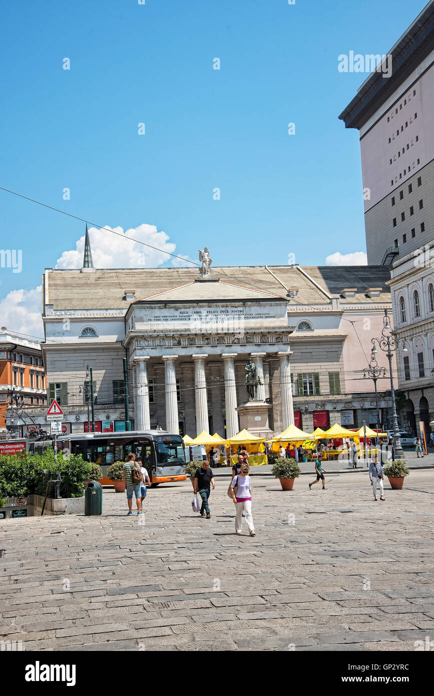 The Opera House of Genoa, the Teatro Carlo Felice in the Piazza de