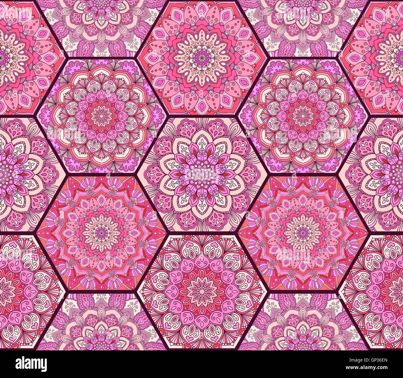 Honey Comb Hex Pattern Flower Complex 4 Stock Vector Image & Art - Alamy