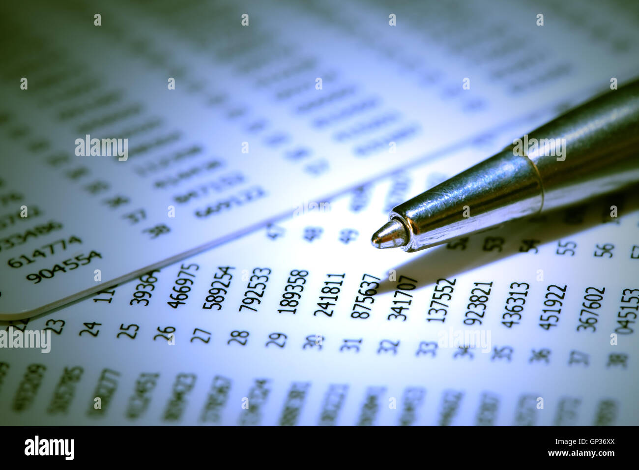 Pen And Numbers Stock Photo Alamy
