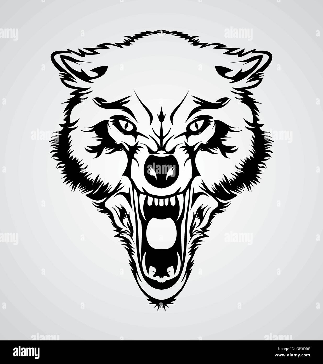 Head of angry wolf Royalty Free Vector Image  VectorStock
