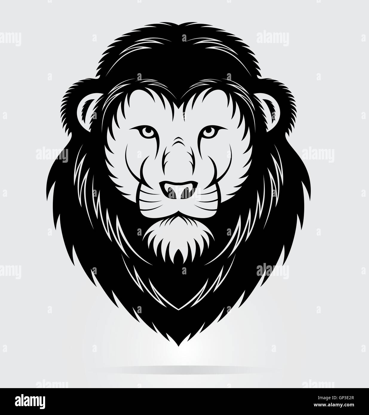 Black Lions Head Mascot Stock Vector