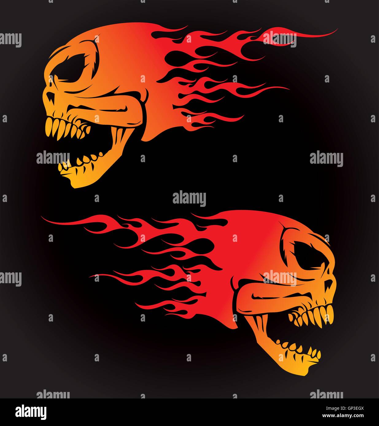 Fire Skulls Stock Vector