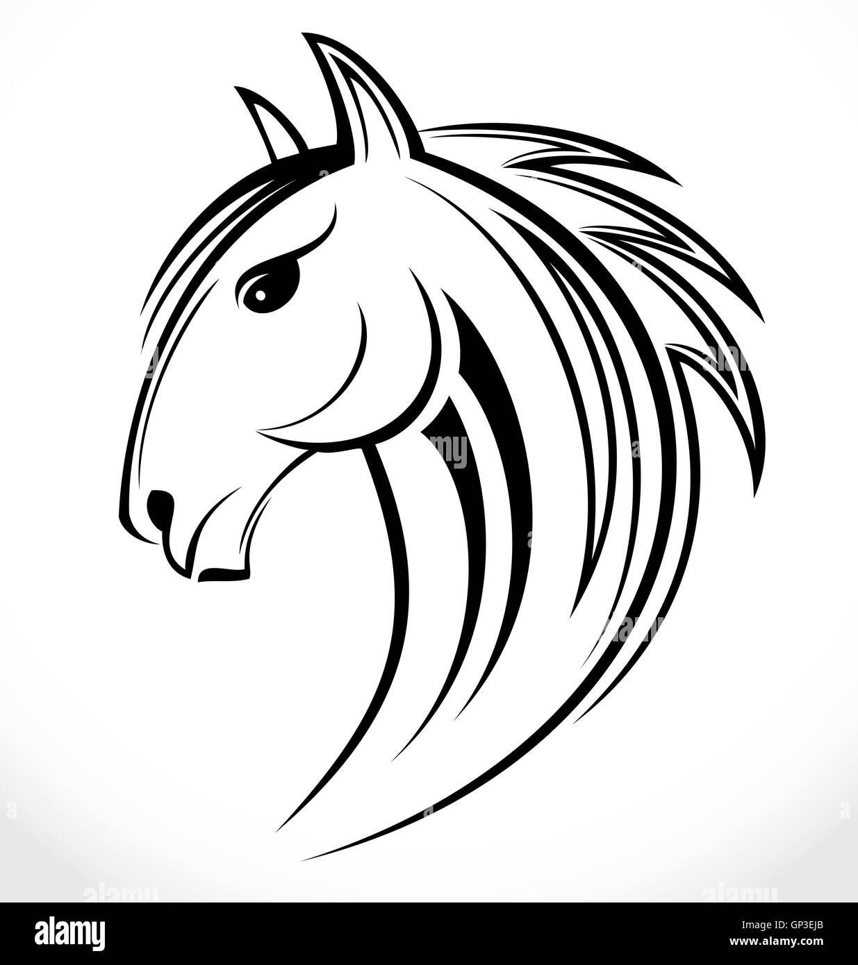 Horse Head Tribal Stock Vector