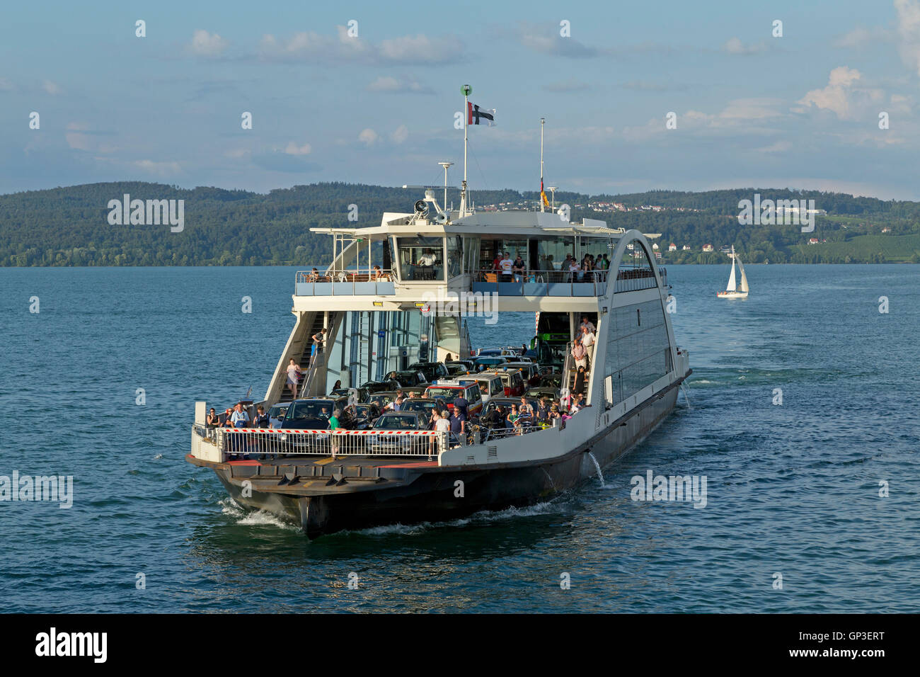 car ferry to Meersburg, Constance, Lake Constance, Baden-Wuerttemberg, Germany Stock Photo