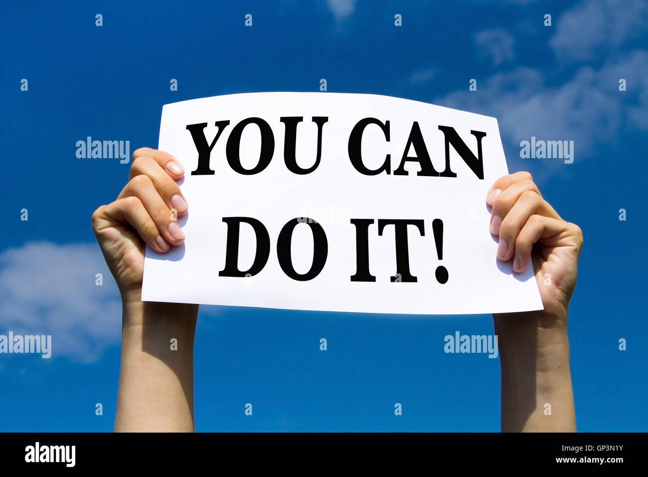 you can do it, motivational sign Stock Photo