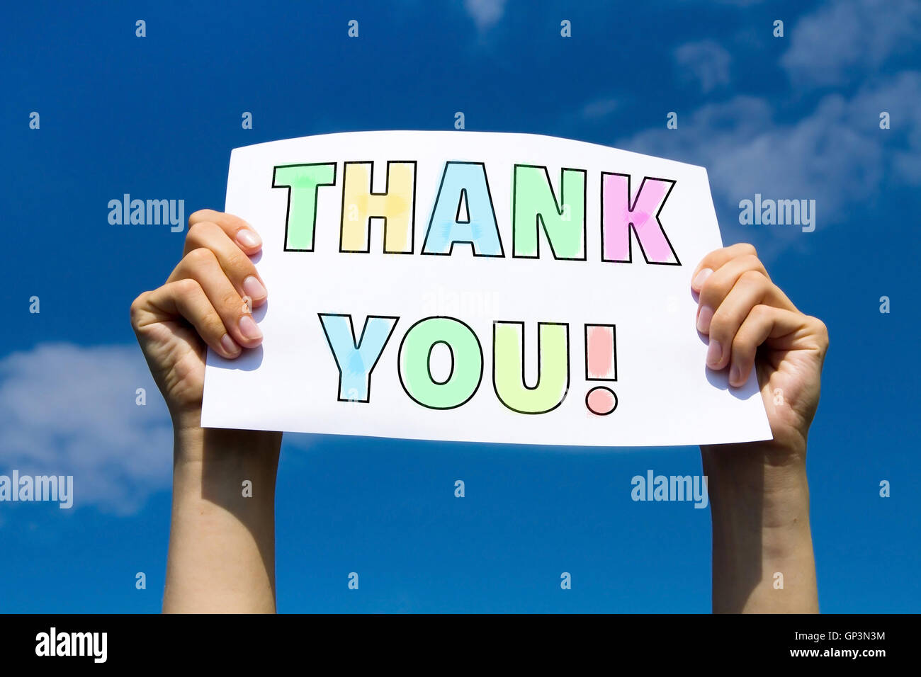 thank you, concept, colorful sign Stock Photo