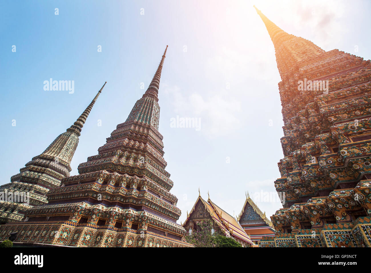 buddhist temple Wat Pho in Bangkok, Thailand Stock Photo