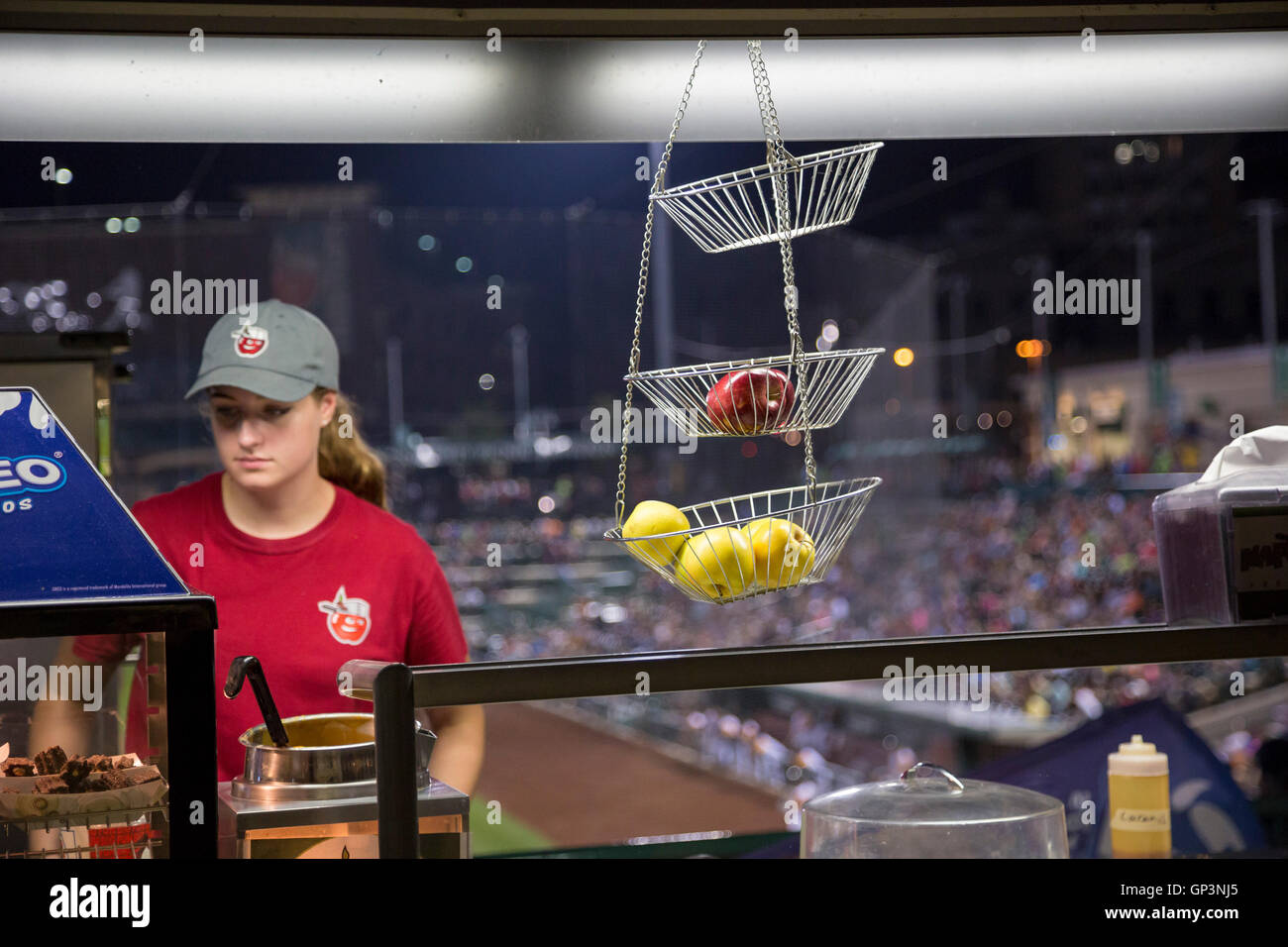 Fort Wayne, Indiana A concessions stand sells apples at Parkview