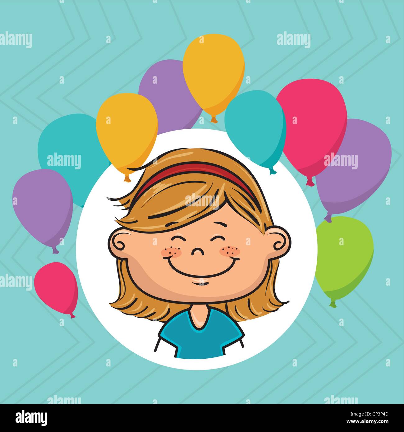 girl balloons party cartoon Stock Vector Image & Art Alamy