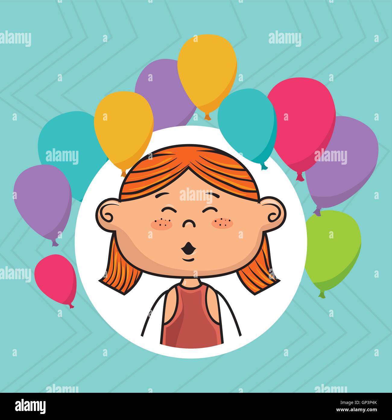girl balloons party cartoon Stock Vector Image & Art Alamy