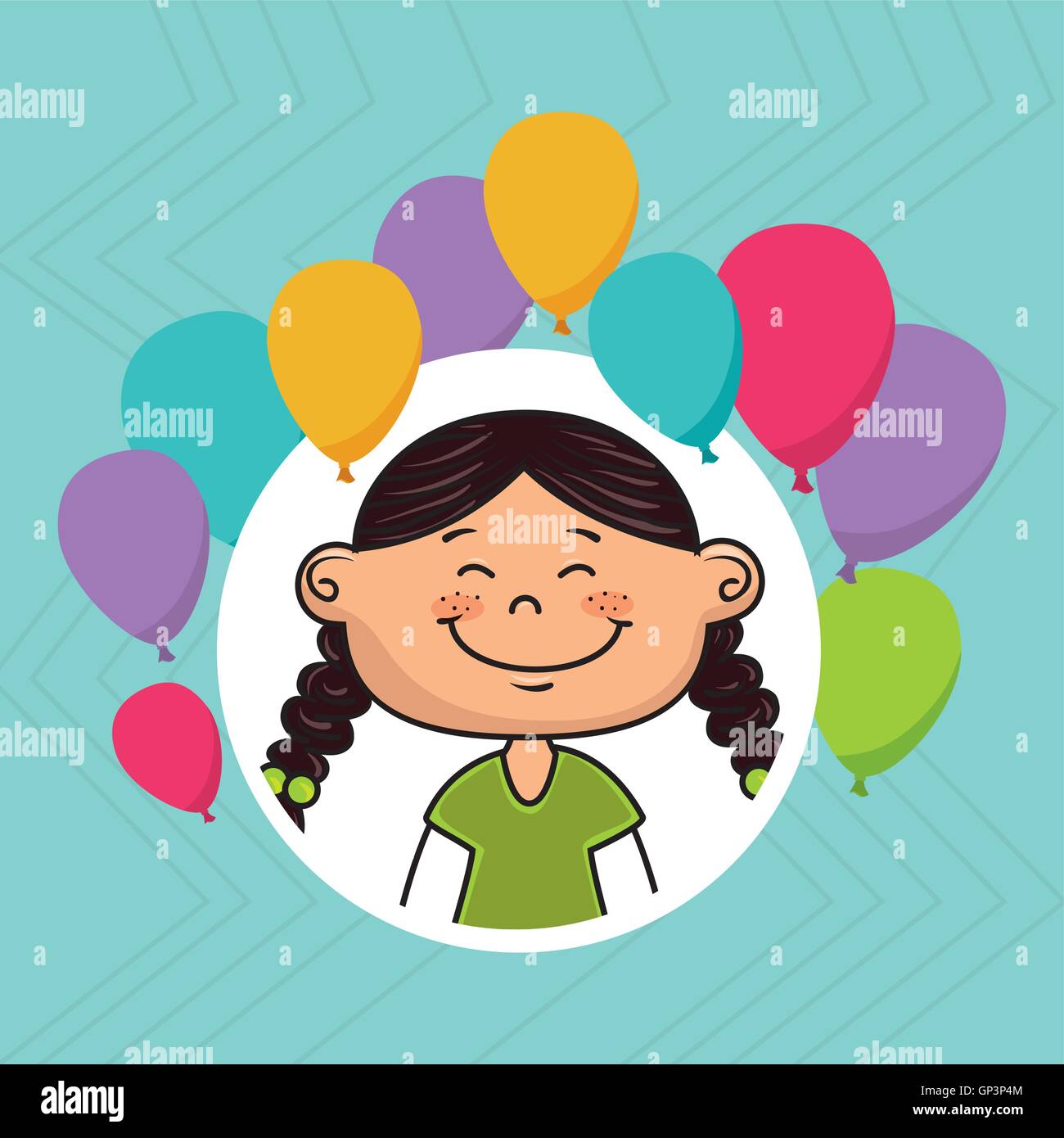 girl balloons party cartoon Stock Vector Image & Art Alamy