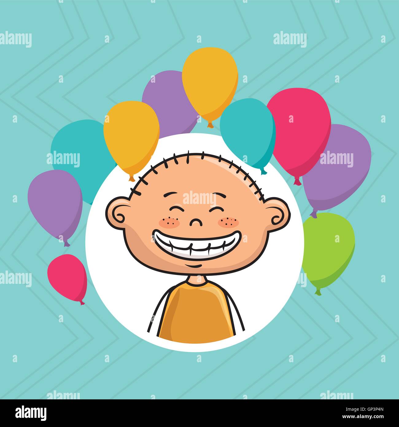 boy balloons party cartoon Stock Vector Image & Art Alamy