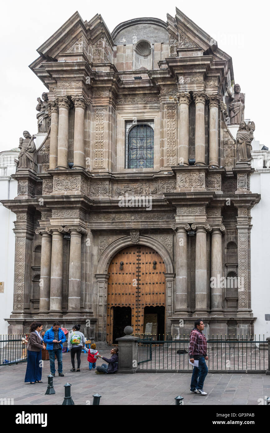 Church front in old city Quito, Ecuador Stock Photo Alamy