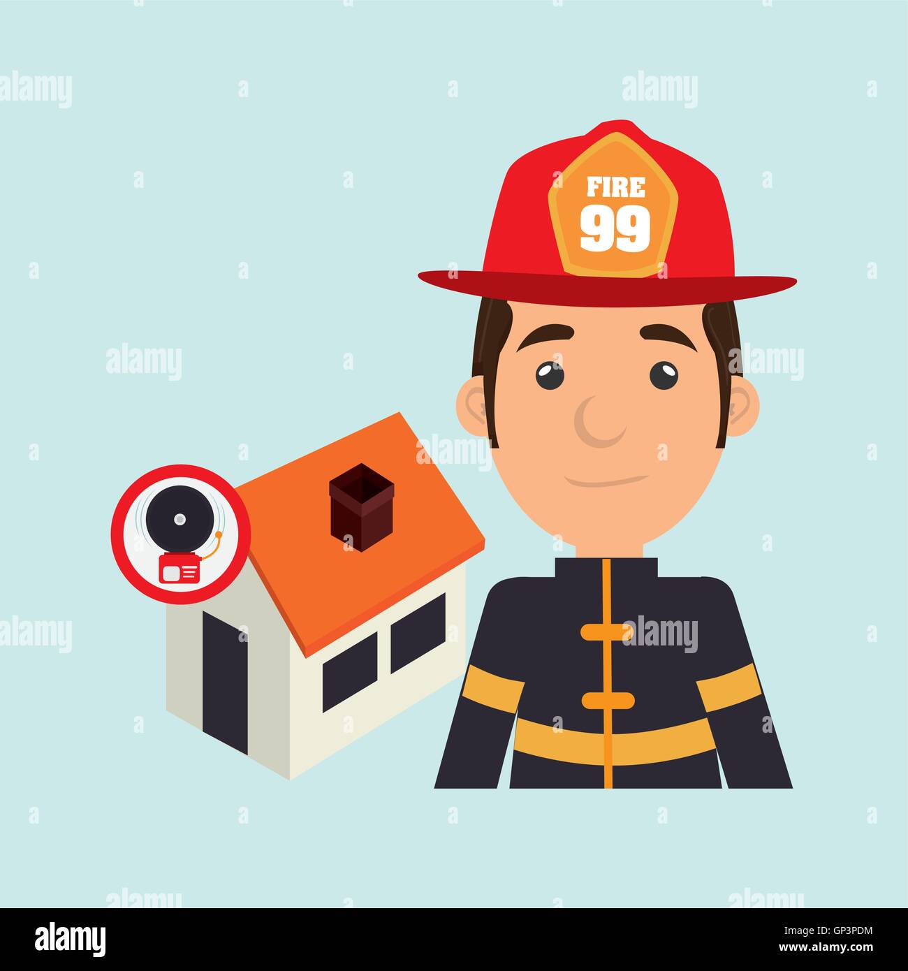 man firefighter house fire Stock Vector Image & Art - Alamy